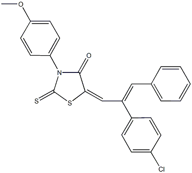 330203-09-3 5-[2-(4-chlorophenyl)-3-phenyl-2-propenylidene]-3-(4-methoxyphenyl)-2-thioxo-1,3-thiazolidin-4-one