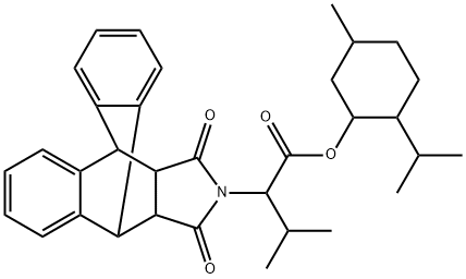 2-isopropyl-5-methylcyclohexyl 2-(16,18-dioxo-17-azapentacyclo[6.6.5.0~2,7~.0~9,14~.0~15,19~]nonadeca-2,4,6,9,11,13-hexaen-17-yl)-3-methylbutanoate 结构式