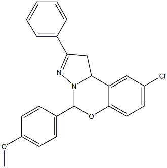 4-(9-chloro-2-phenyl-1,10b-dihydropyrazolo[1,5-c][1,3]benzoxazin-5-yl)phenyl methyl ether Structure