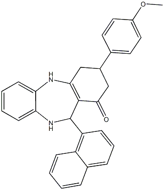 3-(4-methoxyphenyl)-11-(1-naphthyl)-2,3,4,5,10,11-hexahydro-1H-dibenzo[b,e][1,4]diazepin-1-one,330210-11-2,结构式