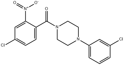 1-{4-chloro-2-nitrobenzoyl}-4-(3-chlorophenyl)piperazine,330215-52-6,结构式