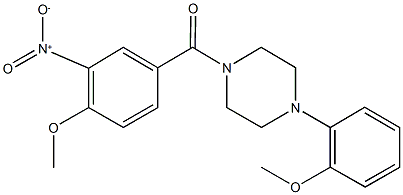 1-{3-nitro-4-methoxybenzoyl}-4-(2-methoxyphenyl)piperazine Struktur