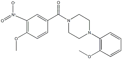 1-{3-nitro-4-methoxybenzoyl}-4-(2-methoxyphenyl)piperazine 化学構造式