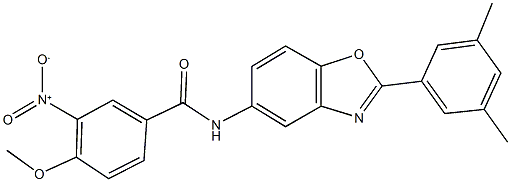 N-[2-(3,5-dimethylphenyl)-1,3-benzoxazol-5-yl]-3-nitro-4-methoxybenzamide Structure