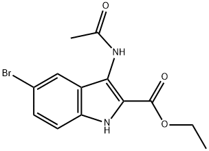 ethyl 3-(acetylamino)-5-bromo-1H-indole-2-carboxylate Struktur