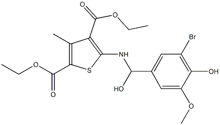 diethyl 5-{[(3-bromo-4-hydroxy-5-methoxyphenyl)(hydroxy)methyl]amino}-3-methylthiophene-2,4-dicarboxylate,330439-85-5,结构式