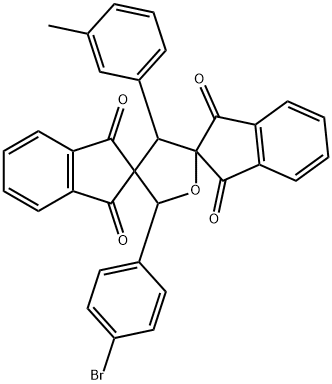 2'-(4-bromophenyl)-4'-(3-methylphenyl)-dispiro[bis[1H-indene-1,3(2H)-dione]-2,3':2'',5'-tetrahydrofuran],330440-21-6,结构式