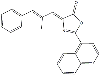 4-(2-methyl-3-phenyl-2-propenylidene)-2-(1-naphthyl)-1,3-oxazol-5(4H)-one Struktur
