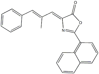 4-(2-methyl-3-phenyl-2-propenylidene)-2-(1-naphthyl)-1,3-oxazol-5(4H)-one Structure