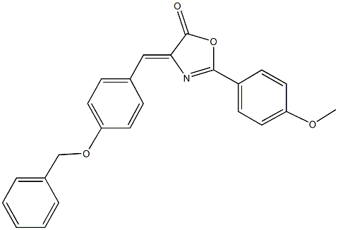 4-[4-(benzyloxy)benzylidene]-2-(4-methoxyphenyl)-1,3-oxazol-5(4H)-one 化学構造式