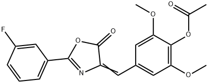 4-[(2-(3-fluorophenyl)-5-oxo-1,3-oxazol-4(5H)-ylidene)methyl]-2,6-dimethoxyphenyl acetate,330440-58-9,结构式