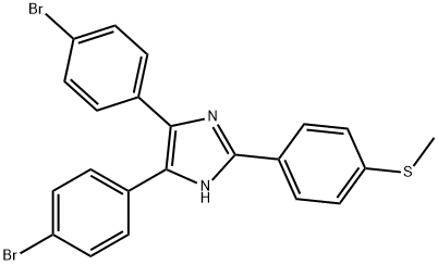 4-[4,5-bis(4-bromophenyl)-1H-imidazol-2-yl]phenyl methyl sulfide 结构式