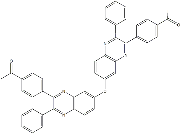 1-[4-(7-{[3-(4-acetylphenyl)-2-phenyl-6-quinoxalinyl]oxy}-3-phenyl-2-quinoxalinyl)phenyl]ethanone Structure