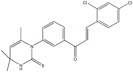 3-(2,4-dichlorophenyl)-1-[3-(4,4,6-trimethyl-2-thioxo-3,4-dihydro-1(2H)-pyrimidinyl)phenyl]-2-propen-1-one Struktur