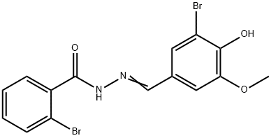 2-bromo-N'-(3-bromo-4-hydroxy-5-methoxybenzylidene)benzohydrazide 化学構造式