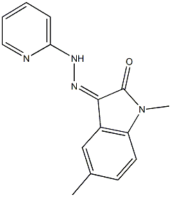 1,5-dimethyl-1H-indole-2,3-dione 3-(2-pyridinylhydrazone) Struktur