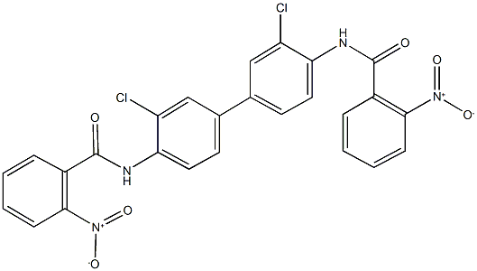 N-[3,3'-dichloro-4'-({2-nitrobenzoyl}amino)[1,1'-biphenyl]-4-yl]-2-nitrobenzamide Struktur