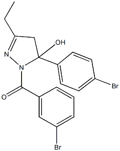 330451-27-9 5-(4-bromophenyl)-1-[(3-bromophenyl)carbonyl]-3-ethyl-4,5-dihydro-1H-pyrazol-5-ol