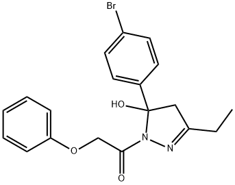 5-(4-bromophenyl)-3-ethyl-1-(phenoxyacetyl)-4,5-dihydro-1H-pyrazol-5-ol Structure