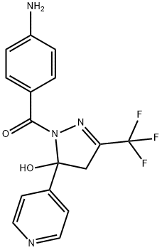 1-(4-aminobenzoyl)-5-(4-pyridinyl)-3-(trifluoromethyl)-4,5-dihydro-1H-pyrazol-5-ol Structure