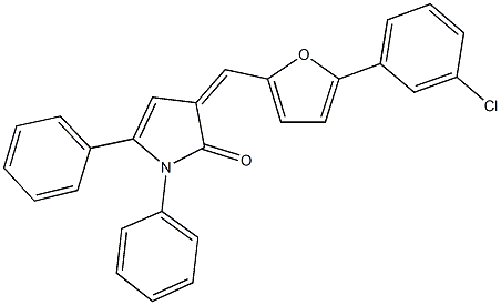 3-{[5-(3-chlorophenyl)-2-furyl]methylene}-1,5-diphenyl-1,3-dihydro-2H-pyrrol-2-one,330452-17-0,结构式