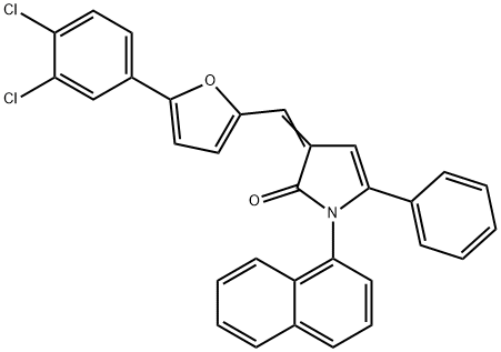 3-{[5-(3,4-dichlorophenyl)-2-furyl]methylene}-1-(1-naphthyl)-5-phenyl-1,3-dihydro-2H-pyrrol-2-one Struktur
