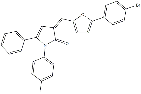 3-{[5-(4-bromophenyl)-2-furyl]methylene}-1-(4-methylphenyl)-5-phenyl-1,3-dihydro-2H-pyrrol-2-one Structure