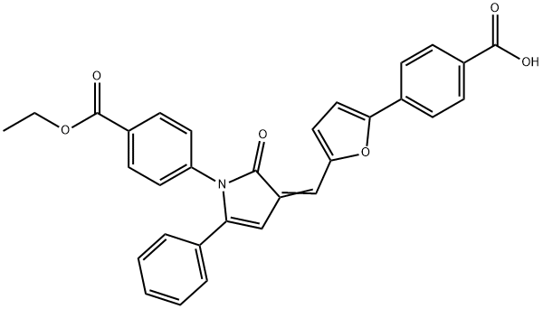 4-[3-({5-[4-(ethoxycarbonyl)phenyl]-2-furyl}methylene)-2-oxo-5-phenyl-2,3-dihydro-1H-pyrrol-1-yl]benzoic acid|