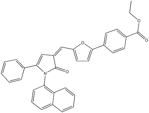 ethyl 4-(5-{[1-(1-naphthyl)-2-oxo-5-phenyl-1,2-dihydro-3H-pyrrol-3-ylidene]methyl}-2-furyl)benzoate Structure