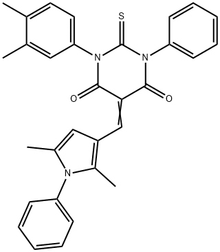 1-(3,4-dimethylphenyl)-5-[(2,5-dimethyl-1-phenyl-1H-pyrrol-3-yl)methylene]-3-phenyl-2-thioxodihydro-4,6(1H,5H)-pyrimidinedione|