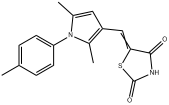5-{[2,5-dimethyl-1-(4-methylphenyl)-1H-pyrrol-3-yl]methylene}-1,3-thiazolidine-2,4-dione 化学構造式