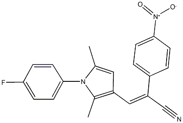 3-[1-(4-fluorophenyl)-2,5-dimethyl-1H-pyrrol-3-yl]-2-{4-nitrophenyl}acrylonitrile 化学構造式