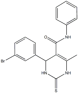4-(3-bromophenyl)-6-methyl-N-phenyl-2-thioxo-1,2,3,4-tetrahydropyrimidine-5-carboxamide,330453-72-0,结构式