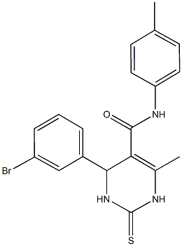 4-(3-bromophenyl)-6-methyl-N-(4-methylphenyl)-2-thioxo-1,2,3,4-tetrahydro-5-pyrimidinecarboxamide,330453-75-3,结构式