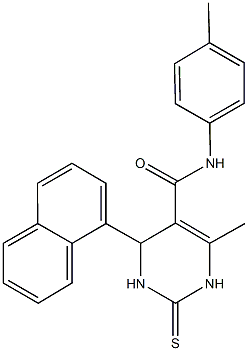 6-methyl-N-(4-methylphenyl)-4-(1-naphthyl)-2-thioxo-1,2,3,4-tetrahydro-5-pyrimidinecarboxamide Structure