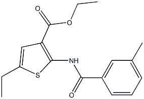 ethyl 5-ethyl-2-[(3-methylbenzoyl)amino]-3-thiophenecarboxylate Structure