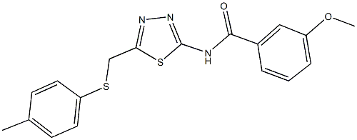 3-methoxy-N-(5-{[(4-methylphenyl)sulfanyl]methyl}-1,3,4-thiadiazol-2-yl)benzamide Structure