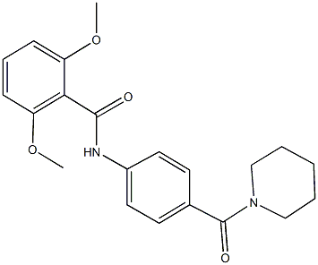 2,6-dimethoxy-N-[4-(1-piperidinylcarbonyl)phenyl]benzamide Struktur