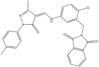 330470-92-3 2-[2-chloro-5-({[3-methyl-1-(4-methylphenyl)-5-oxo-1,5-dihydro-4H-pyrazol-4-ylidene]methyl}amino)benzyl]-1H-isoindole-1,3(2H)-dione