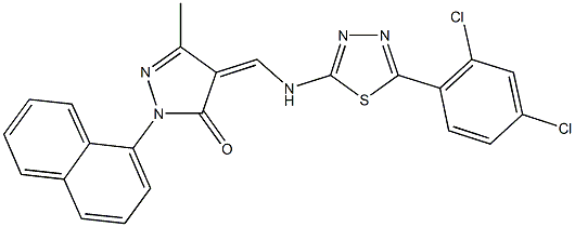 4-({[5-(2,4-dichlorophenyl)-1,3,4-thiadiazol-2-yl]amino}methylene)-5-methyl-2-(1-naphthyl)-2,4-dihydro-3H-pyrazol-3-one Structure