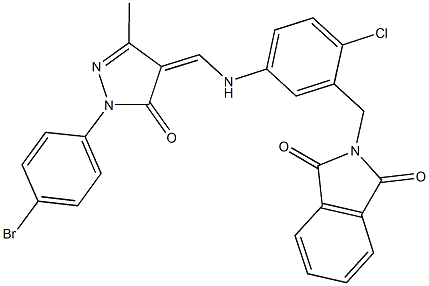 2-[5-({[1-(4-bromophenyl)-3-methyl-5-oxo-1,5-dihydro-4H-pyrazol-4-ylidene]methyl}amino)-2-chlorobenzyl]-1H-isoindole-1,3(2H)-dione,330471-37-9,结构式