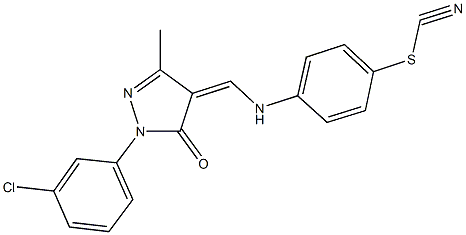 4-({[1-(3-chlorophenyl)-3-methyl-5-oxo-1,5-dihydro-4H-pyrazol-4-ylidene]methyl}amino)phenyl thiocyanate Structure