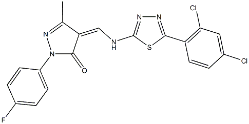 4-({[5-(2,4-dichlorophenyl)-1,3,4-thiadiazol-2-yl]amino}methylene)-2-(4-fluorophenyl)-5-methyl-2,4-dihydro-3H-pyrazol-3-one|
