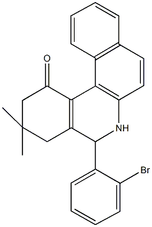 5-(2-bromophenyl)-3,3-dimethyl-3,4,5,6-tetrahydrobenzo[a]phenanthridin-1(2H)-one Struktur