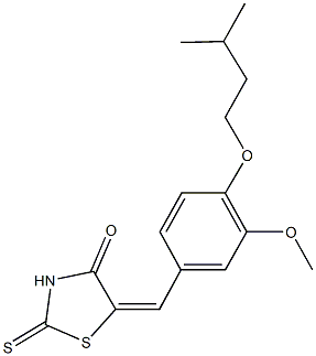 5-[4-(isopentyloxy)-3-methoxybenzylidene]-2-thioxo-1,3-thiazolidin-4-one Structure