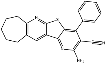 2-amino-4-phenyl-8,9,10,11-tetrahydro-7H-cyclohepta[b]pyrido[2',3':4,5]thieno[3,2-e]pyridine-3-carbonitrile|