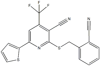 2-[(2-cyanobenzyl)sulfanyl]-6-thien-2-yl-4-(trifluoromethyl)nicotinonitrile|