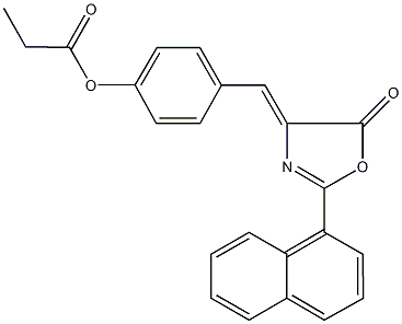 4-[(2-(1-naphthyl)-5-oxo-1,3-oxazol-4(5H)-ylidene)methyl]phenyl propionate Struktur