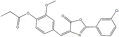 4-[(2-(3-chlorophenyl)-5-oxo-1,3-oxazol-4(5H)-ylidene)methyl]-2-methoxyphenyl propionate|