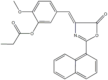 2-methoxy-5-[(2-(1-naphthyl)-5-oxo-1,3-oxazol-4(5H)-ylidene)methyl]phenyl propionate Structure